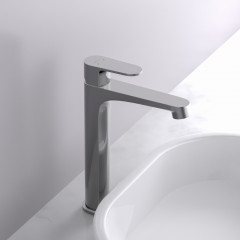 AQ1204CR ОБЕРОН смеситель для раковины высокий 240, без донного клапана