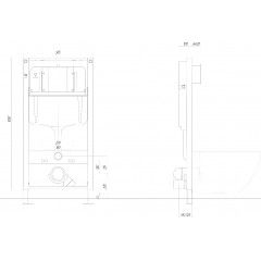 INSP-0000002 Aquatek Pneumo N49 Монтаж рама пневматическая для подв унитаза1130*500*100+звукоизоляцион прокладка