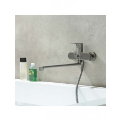 AQ1842BGM НИКА смеситель для ванны с длинным изливом, оружейная сталь