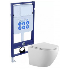 SET AQUATEK ЕВРОПА (рама AQUATEK Standard INS-0000012(без клавиши и крепежа)+унитаз ЕВРОПА AQ1901-00 с тонким сиденьем soft-close