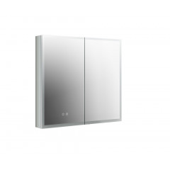 AQ7803B-MLC Алюминиевый зеркальный шкаф с подсветкой 800*700*133,крепеж. Две зерк.дверцы шириной 39,85см,антизапотевание, акрил. подсветка, петли BLUM