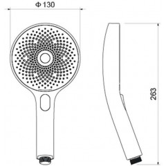 AQ2007CR ОБЕРОН ручной душ Select 130 3 jet