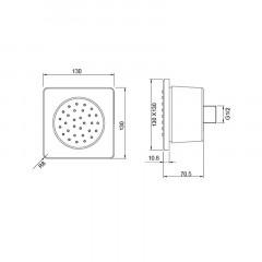 AQ2099MB боковая форсунка 130*130, матовый черный