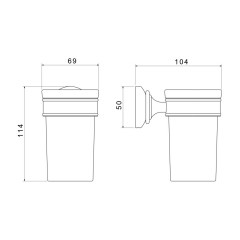 AQ4527PG КЛАССИК стакан с держателем, полир. золото