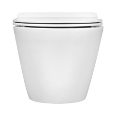 AQ1910-00 Унитаз подвесной безободковый AQUATEK АЛЬФА 520 x 370 x 330 мм + тонкое сиденье с механизмом плавного закрывания