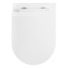 AQ1910-00 Унитаз подвесной безободковый AQUATEK АЛЬФА 520 x 370 x 330 мм + тонкое сиденье с механизмом плавного закрывания