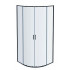 AQ ARI RO 08020BL Душевой уголок 1/4 круга, двери раздвижные 800x800x2000, профиль черный, стекло прозрачное