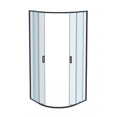 AQ ARI RO 08020BL Душевой уголок 1/4 круга, двери раздвижные 800x800x2000, профиль черный, стекло прозрачное