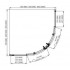 AQ ARI RO 08020BL Душевой уголок 1/4 круга, двери раздвижные 800x800x2000, профиль черный, стекло прозрачное