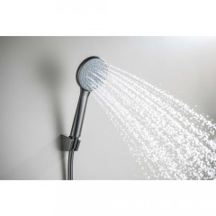 AQ2032BGM БЕТТА душевой набор 100 3 jet, оружейная сталь (шлиф. черный хром)