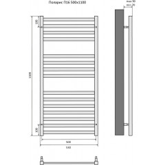 Поларис П16 500х1100 Полотенцесушитель Aquatek