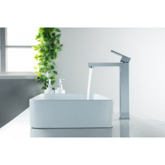 AQ1604CR ЛИБРА смеситель для раковины высокий 257, без донного клапана