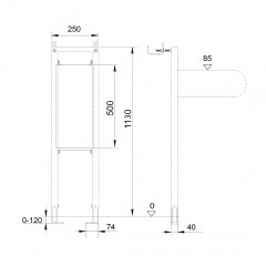 INS-0000021 Aquatek Модуль для установки поручней 1130*250*40 мм