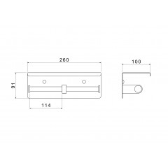 AQ4909BG ОБЕРОН бумагодержатель двойной с полкой, шлиф. золото