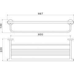 AQ4215CR ОБЕРОН полка для полотенец