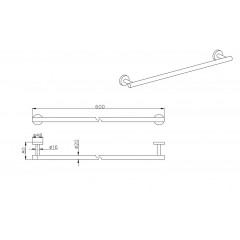 AQ4014MB ВЕГА полотенцедержатель, матовый черный