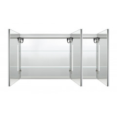 AQ7129-MLC Алюминиевый зеркальный шкаф с подсветкой 1200*700*133,крепеж. Три зерк.дверцы шириной 39,8см,антизапотевание, акриловая подсветка