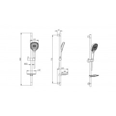 AQ2021MB ВЕГА душевой гарнитур 3jet 73см, матовый черный