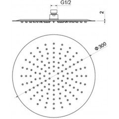 AQ2075CR круглый верхний душ 300*2 мм