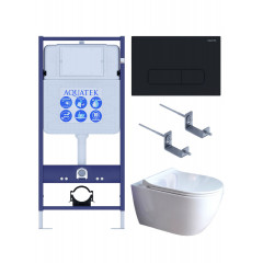 SET AQUATEK ПОЛАРИС (рама AQUATEK Standard INS-0000012+унитаз ПОЛАРИС AQ0700-01 с тонким сиденьем soft-close+ крепеж KKI-0000002 +панель KDI-0000017)