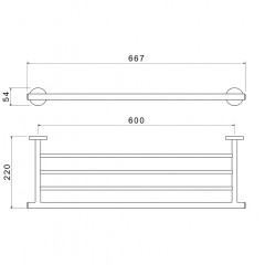 AQ4222BG ОБЕРОН полка для полотенец, шлиф. золото