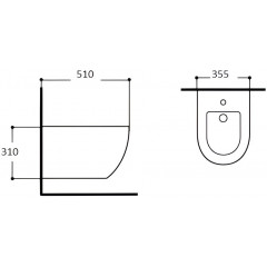AQ1016-MG ЕВРОПА Биде подвесное 510*355*311, цвет серый матовый