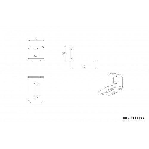 KKI-0000033 Комплект крепления для инсталляций к стене (угловой монтаж) 75 -105 мм