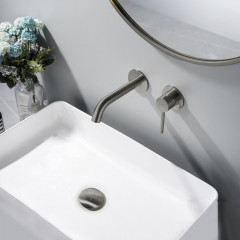 AQ6003BGM сливной набор для раковины Push-open без перелива, оружейная сталь (шлиф. черный хром)