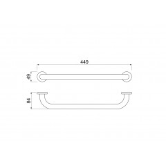 AQ4995BGM поручень 450 мм, оружейная сталь (шлиф. черный хром)