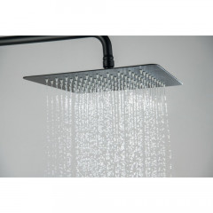 AQ2465MB ЛИРА душевая система (смеситель для душа) 250х250мм, матовый черный