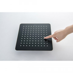 AQ2465MB ЛИРА душевая система (смеситель для душа) 250х250мм, матовый черный