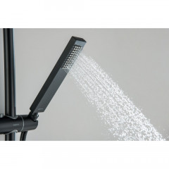 AQ2465MB ЛИРА душевая система (смеситель для душа) 250х250мм, матовый черный