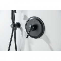 AQ1566MB КЛАССИК смеситель для душа 1 режим (внешняя и скрытая часть), матовый черный