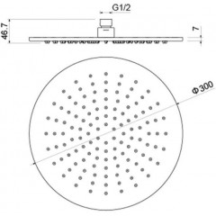 AQ2079CR круглый верхний душ 300*7 мм