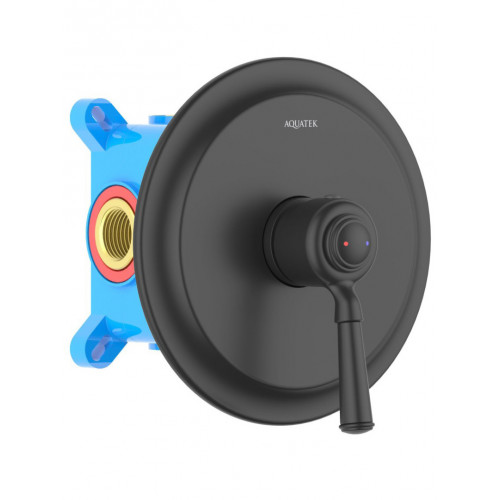 AQ1566MB КЛАССИК смеситель для душа 1 режим (внешняя и скрытая часть), матовый черный