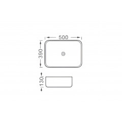 AQ5515-MG ВЕГА раковина 500*390*130 для установки на столешницу, матовый серый