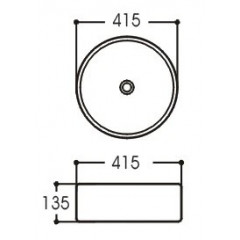 AQ5558-00 ЕВРОПА раковина 415*415*135 для установки на столешницу