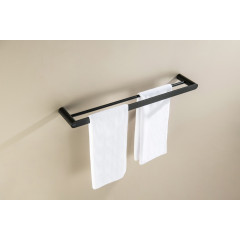 AQ4430MB ЛИРА полотенцедержатель двойной 600 мм, матовый черный