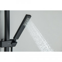 AQ2640MB ЛИБРА душевая система (смеситель для ванны) 300х200мм, матовый черный