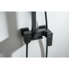 AQ2640MB ЛИБРА душевая система (смеситель для ванны) 300х200мм, матовый черный