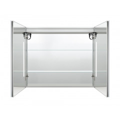 AQ7809-MLC Алюминиевый зеркальный шкаф с подсветкой 800*700*133,крепеж. Две зерк.дверцы шириной 39,85см,антизапотевание, акриловая подсветка