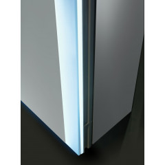 AQ7809-MLC Алюминиевый зеркальный шкаф с подсветкой 800*700*133,крепеж. Две зерк.дверцы шириной 39,85см,антизапотевание, акриловая подсветка