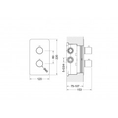 AQ1393BG ЕВРОПА термостатический смеситель для ванны 3 режима (внешняя и скрытая часть), шлиф. золото