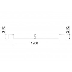 AQ2104BG шланг для душа 120 см ПВХ, шлиф. золото
