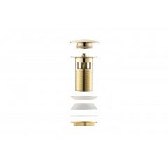 AQ6002BG сливной набор для раковины Push-open с переливом, крышка круглая, шлиф. золото