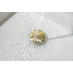 AQ6002BG сливной набор для раковины Push-open с переливом, крышка круглая, шлиф. золото