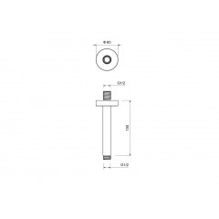 AQ2171BG держатель верхнего душа потолочный 150 мм, шлиф. золото