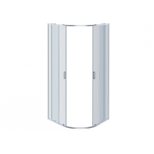 AQ ARI RO 10020CH Душевой уголок 1/4 круга, двери раздвижные 1000x1000x2000, профиль хром, стекло прозрачное