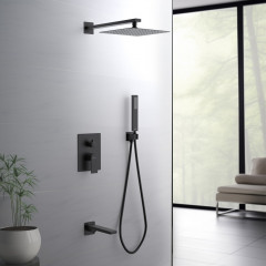 AQ1473MB ЛИРА Set 4 в 1 душевой комплект 3 режима, матовый черный