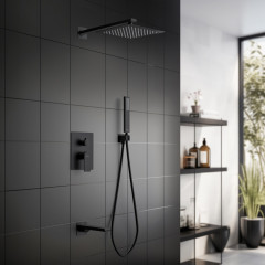 AQ1473MB ЛИРА Set 4 в 1 душевой комплект 3 режима, матовый черный